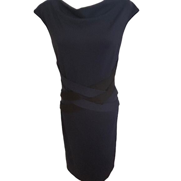 ESCADA Cowl Neck Knee-Length Disabell Dress in Midnight Blue - Picture 1 of 11